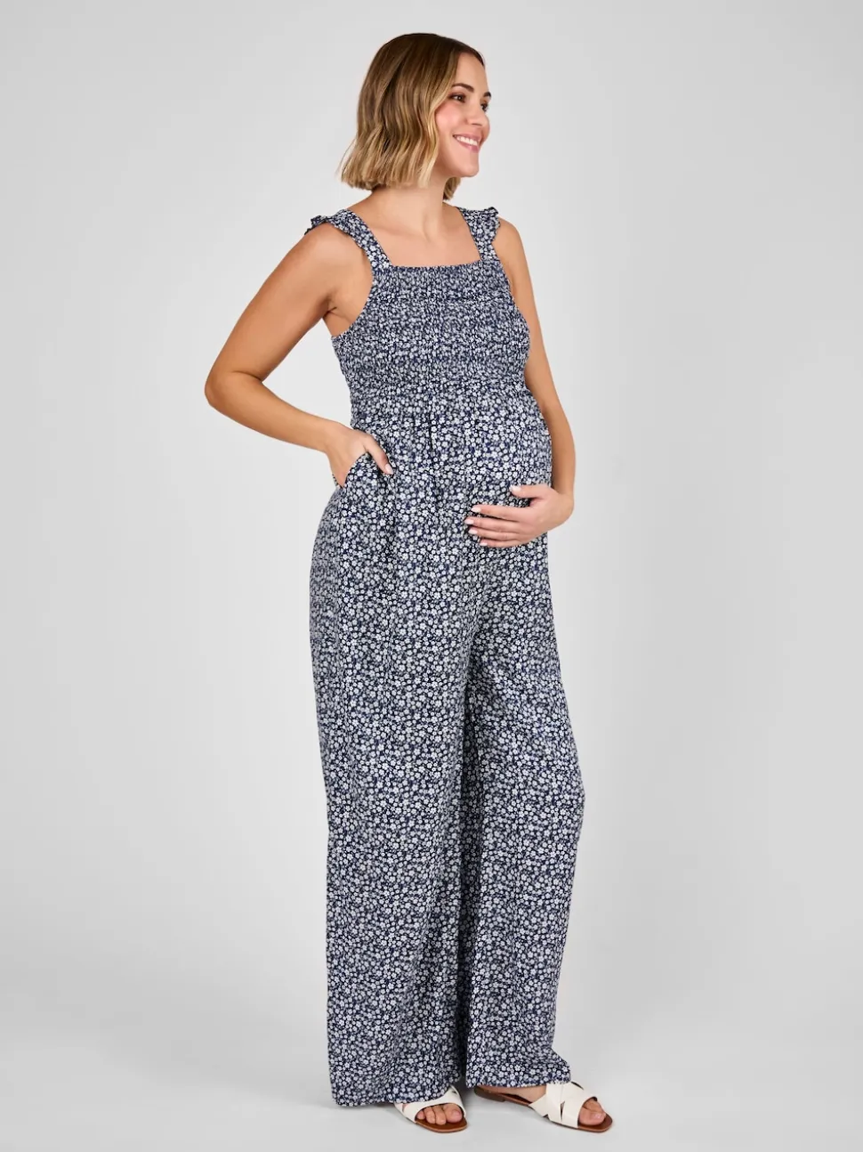 Combinaison JoJo Maman Bébé Ditsy Floral maternité froncée