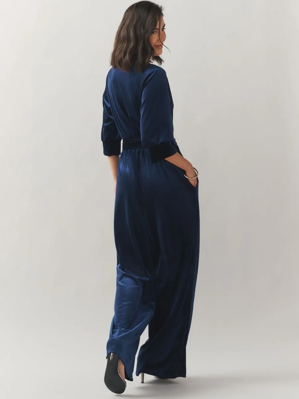Combinaison Laura Ashley Velvet à taille élastique à jambe large