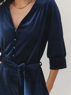 Combinaison Laura Ashley Velvet à taille élastique à jambe large