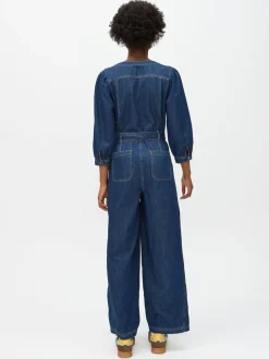 Combinaison Oliver Bonas en Denim à Col en V Ceinturée