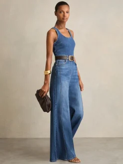 Combinaison Reiss Ample en denim à dos Denim