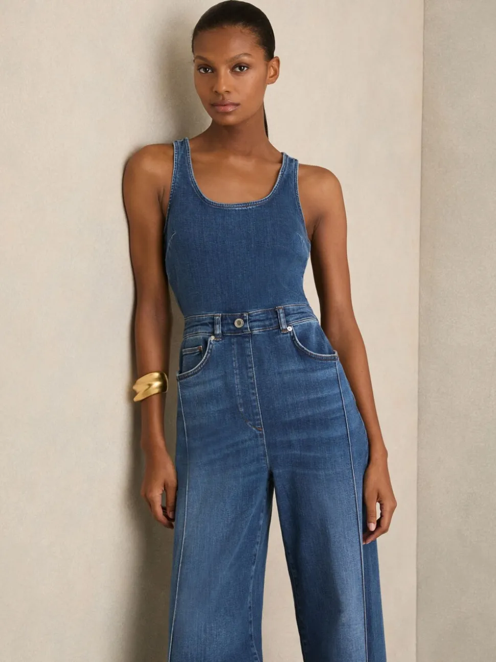 Combinaison Reiss Ample en denim à dos Denim