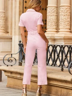 Combinaison Sosandar en jean avec ceinture à anneau D
