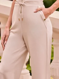 Combinaison Sosandar zippée à la taille avec cordon de serrage et jambes larges