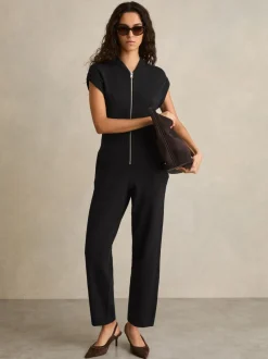 Combinaison zippée en maille de coton Reiss Nellie