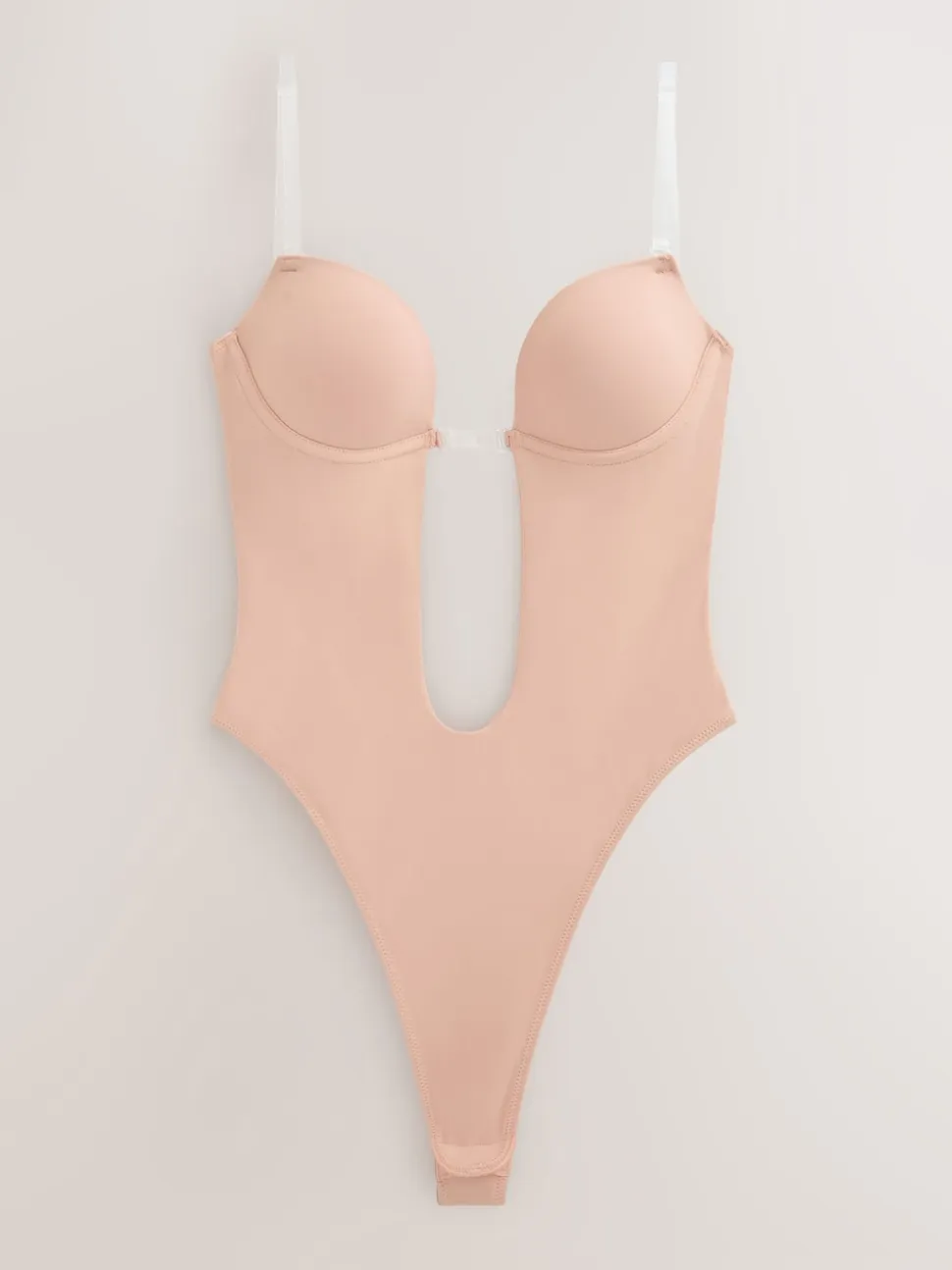 Couleur praline - Body plongeant sans dos à bretelles multidirectionnelles
