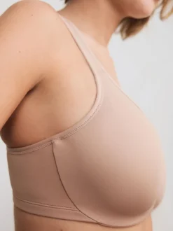 Couleur praline - Soutien-gorge DD+ ultra doux confortable à bretelles rembourrées minimisant
