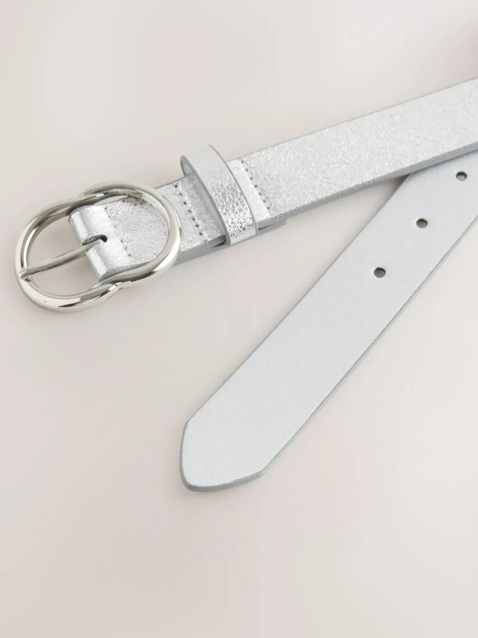 Craquelé Argent - Ceinture régulière en PU