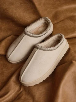 Crème - Chaussons Linzi Tana en faux daim à enfiler