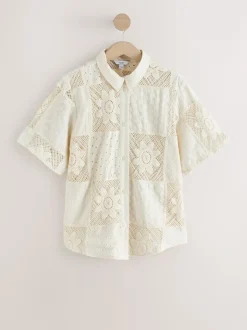 Crème - Chemise au crochet