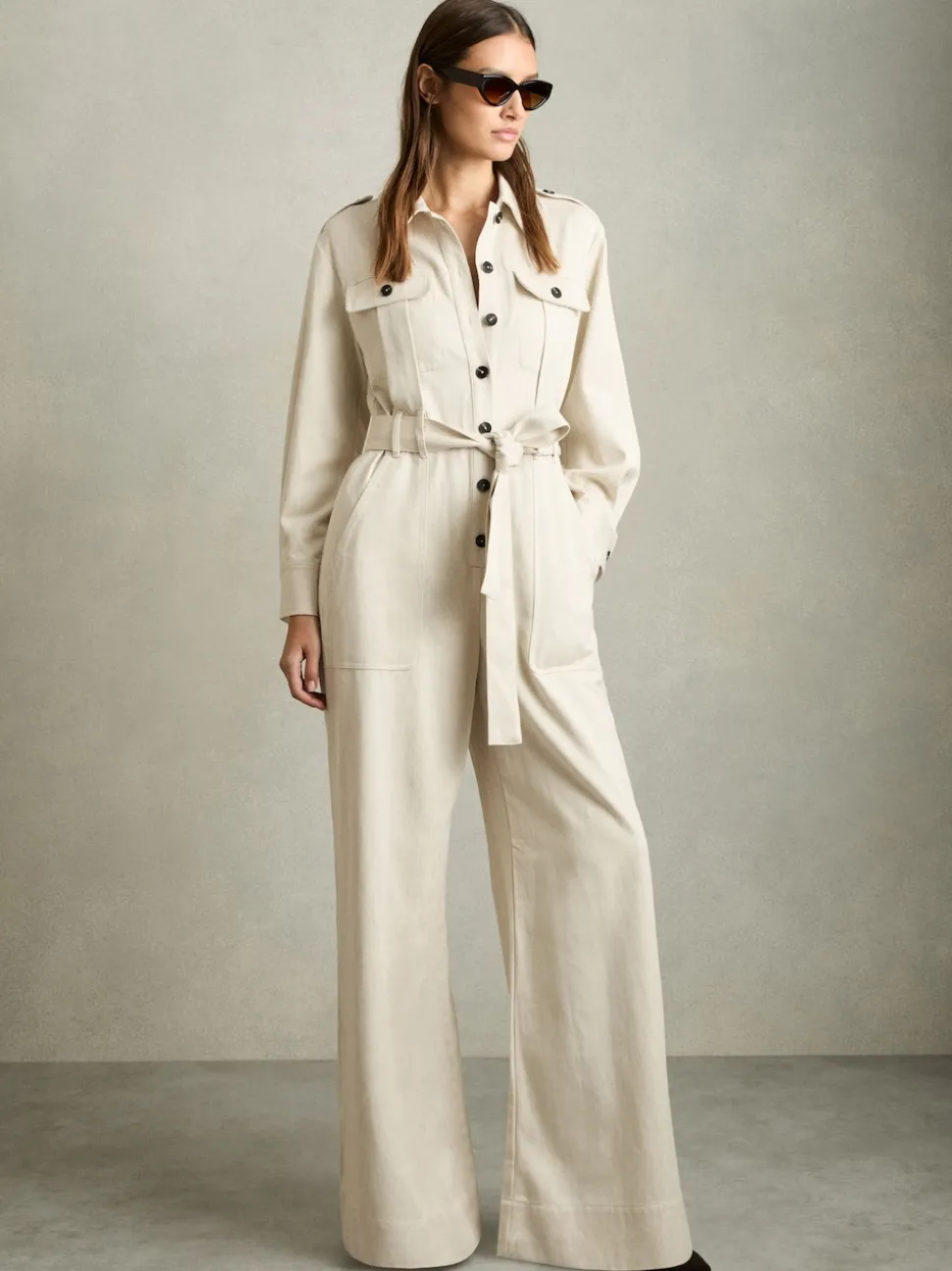 Crème - Combinaison utilitaire Reiss Anais ample