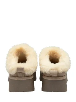 Crème - Dunlop Chaussons mules en faux daim