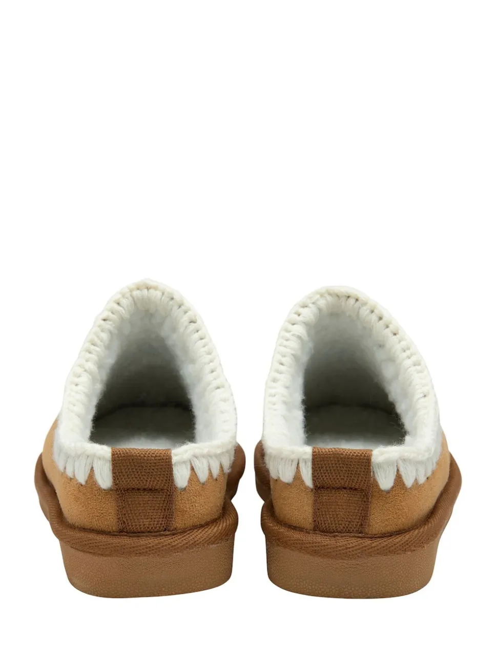 Crème - Dunlop Chaussons mules Whipstitch en faux daim