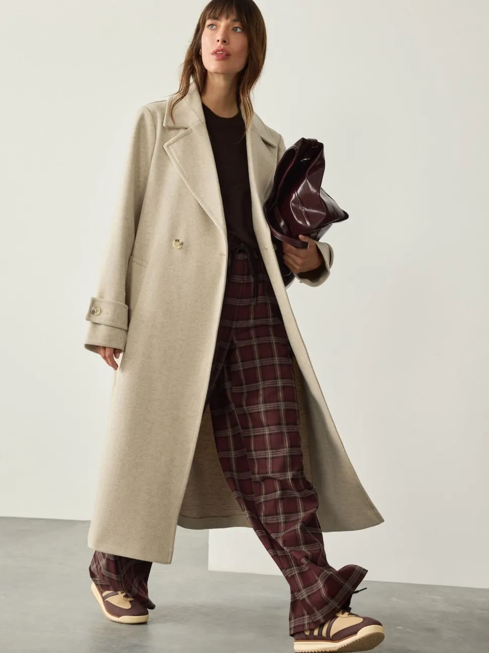 Crème - Long manteau maxi
