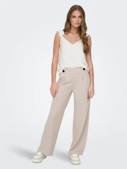 Crème - Pantalon JDY large