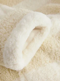 Crème - Robe de chambre à rayures texturées