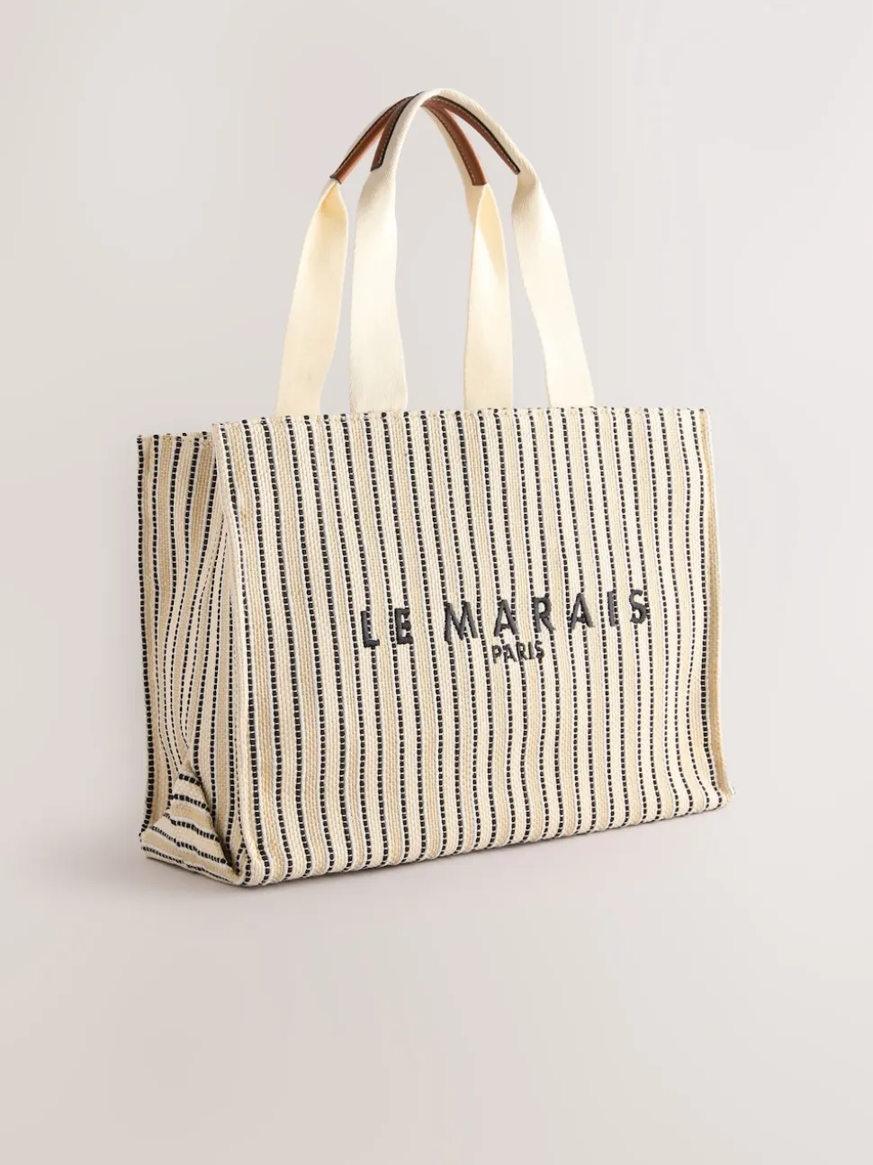 Crème - Sac à bandoulière en toile structurée