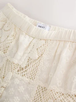 Crème - Short d’été au crochet