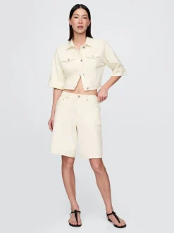 Crème - Shorts Gap Denim taille mi-haute de 11 pouces