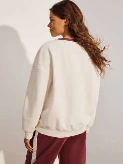 Crème - Sweat-shirt graphique de grossesse