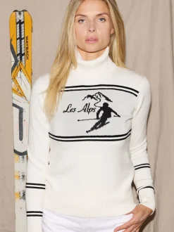 Crème - "The Little Tailor pull de Noël en ski léger 'Les Alps' crème coupe ajustée"