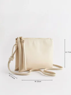 Crème ivoire - Sac à bandoulière en cuir