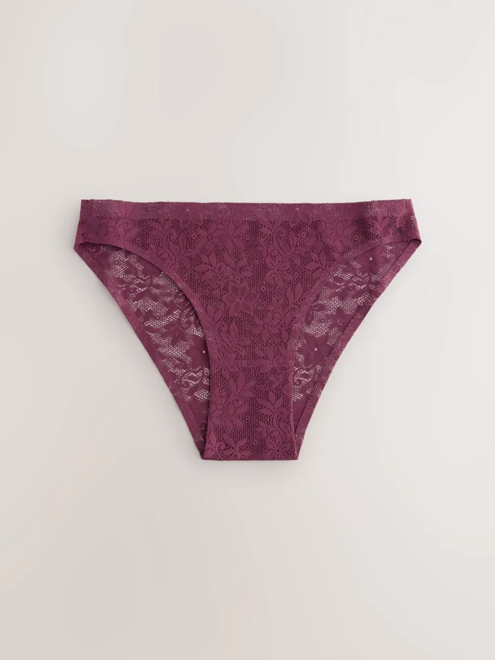 Crème/chocolat/bordeaux - Dentelle sur l’ensemble Pas de VPL Slips 3 Lot