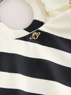 Crème/noir à rayures - Maillot de bain bandeau à contrôle du ventre