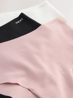 Crème/Rose/Noir - Lot de 3 culottes en coton majoritaire sans VPL