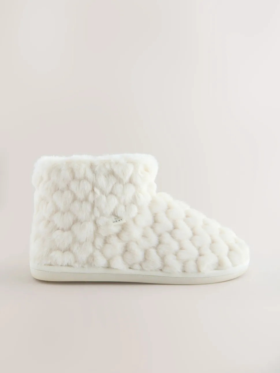 écru - Chaussons chaussons cœur en fausse fourrure