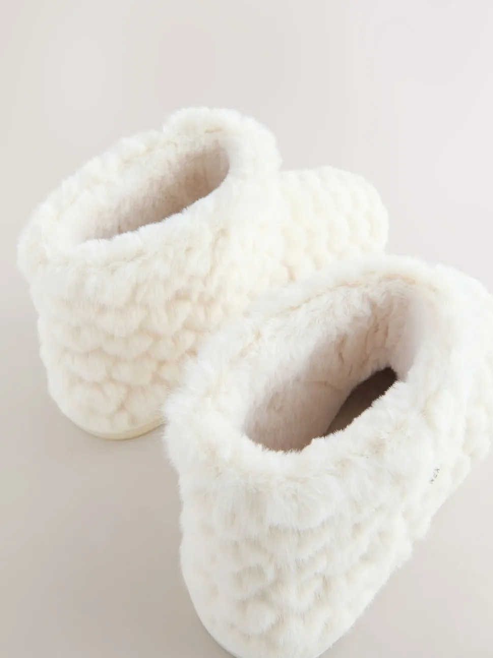écru - Chaussons chaussons cœur en fausse fourrure