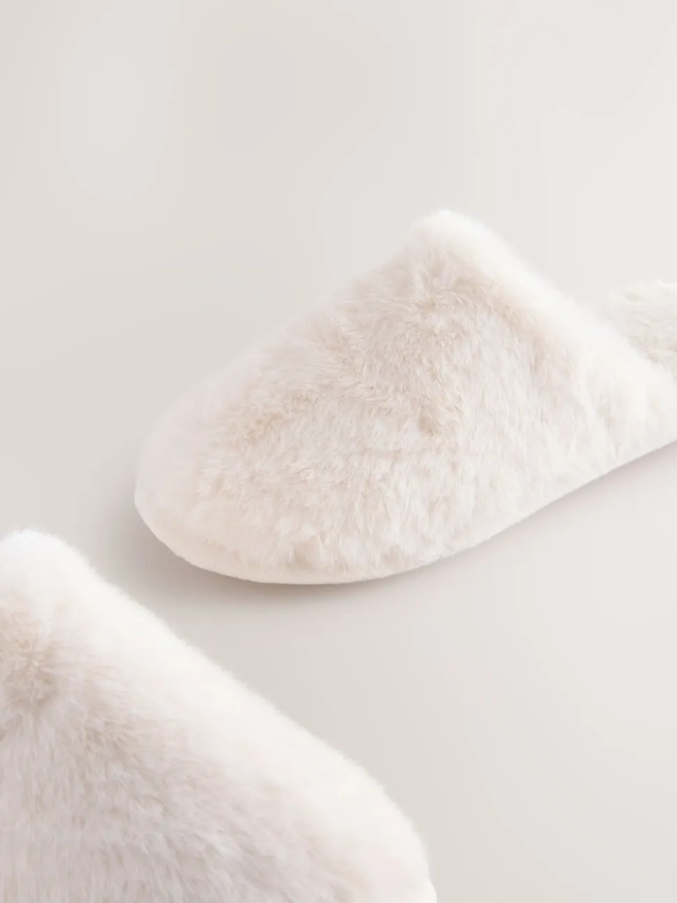 écru - Faux Fur Mule Slippers