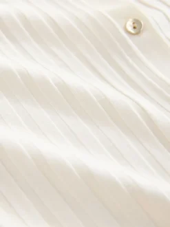 écru - Haut sans manches côtelé boutonné