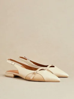 Écru - Linzi Chaussures de ballet à bout pointu Prague avec boucle