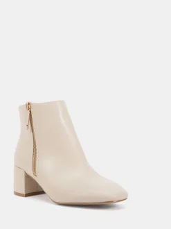 Écru - Novo Bottes Kate zippées à talons carrés et bout carré