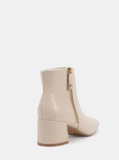 Écru - Novo Bottes Kate zippées à talons carrés et bout carré