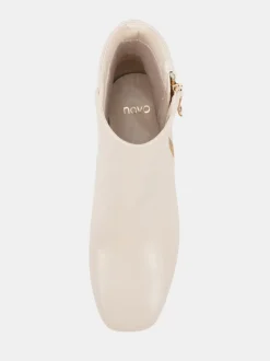 Écru - Novo Bottes Kate zippées à talons carrés et bout carré
