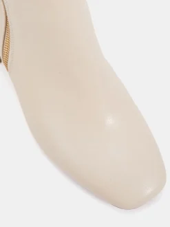 Écru - Novo Bottes Kate zippées à talons carrés et bout carré