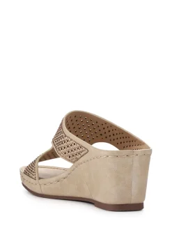 Écru - Pavers Grand Compensées talons Mules