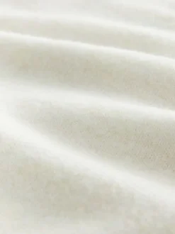 écru - Pull en maille à col rond en laine