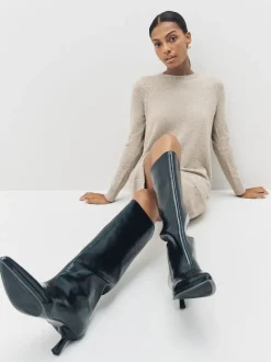 Écru - Vero Moda Peignoir en tricot à col rond et au toucher doux