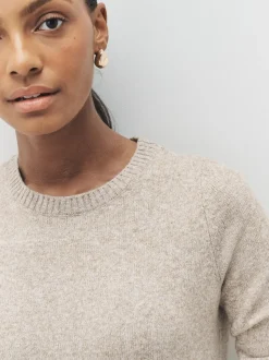 Écru - Vero Moda Peignoir en tricot à col rond et au toucher doux
