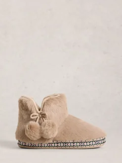Écru - White Stuff chaussons bottines en fausse fourrure