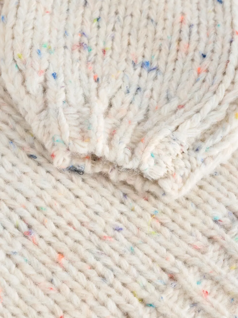 Écru moucheté - Cardigan en grosse maille doux