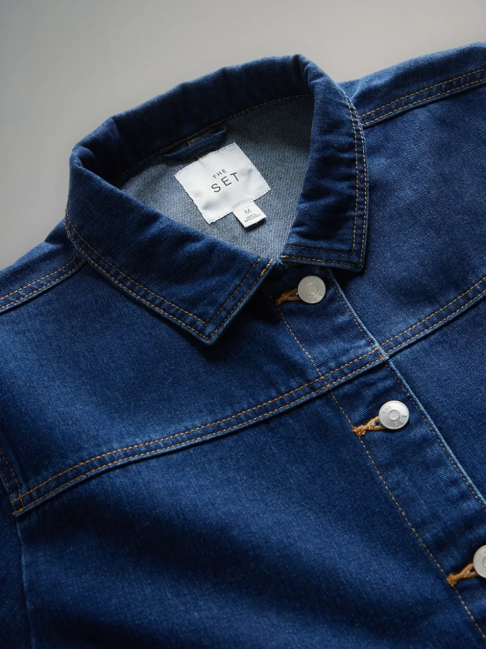 Écru/bleu moyen - The Set 2 Lot de vestes-chemises Denim
