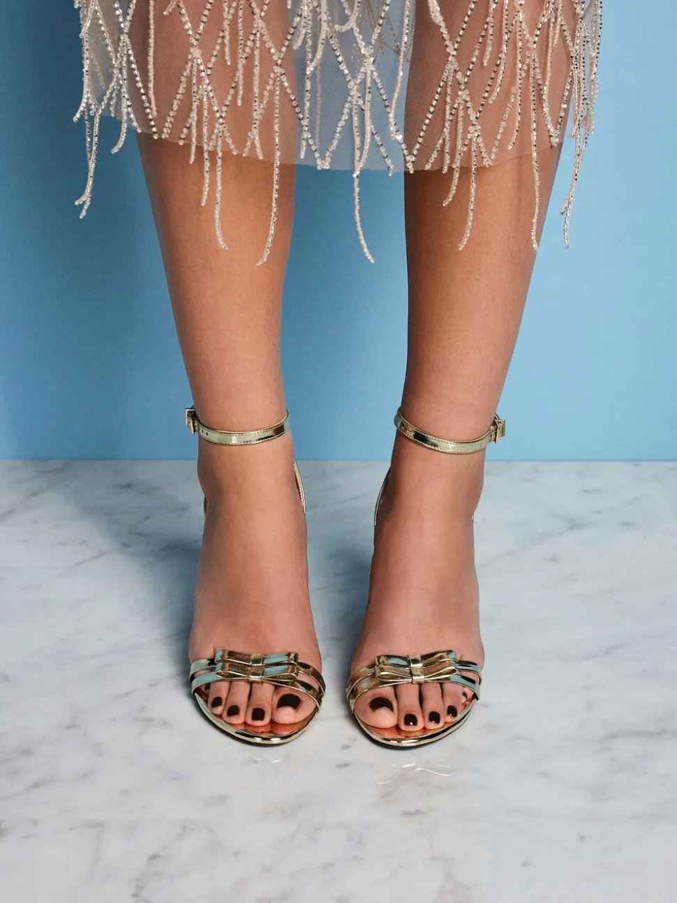 Cuir doré - Sandales à talons Tabitha Simmons X Next Midnight Siren avec nœud