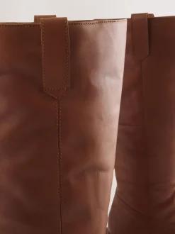 Cuir marron fauve - Bottes à enfiler Forever Comfort® hauteur genou