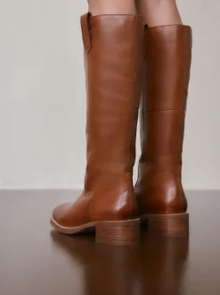 Cuir marron fauve - Bottes à enfiler Forever Comfort® hauteur genou