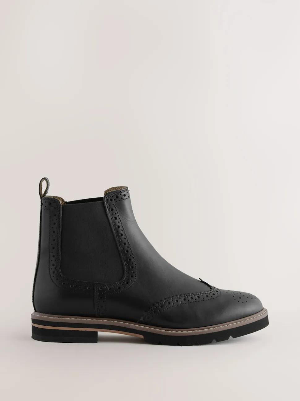 Cuir noir - Bottes Chelsea Forever Comfort® à détail Brogue