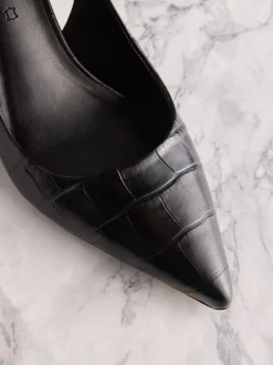 Cuir Noir effet Crocs - Tabitha Simmons x Next Dela à talons pointus à bride arrière